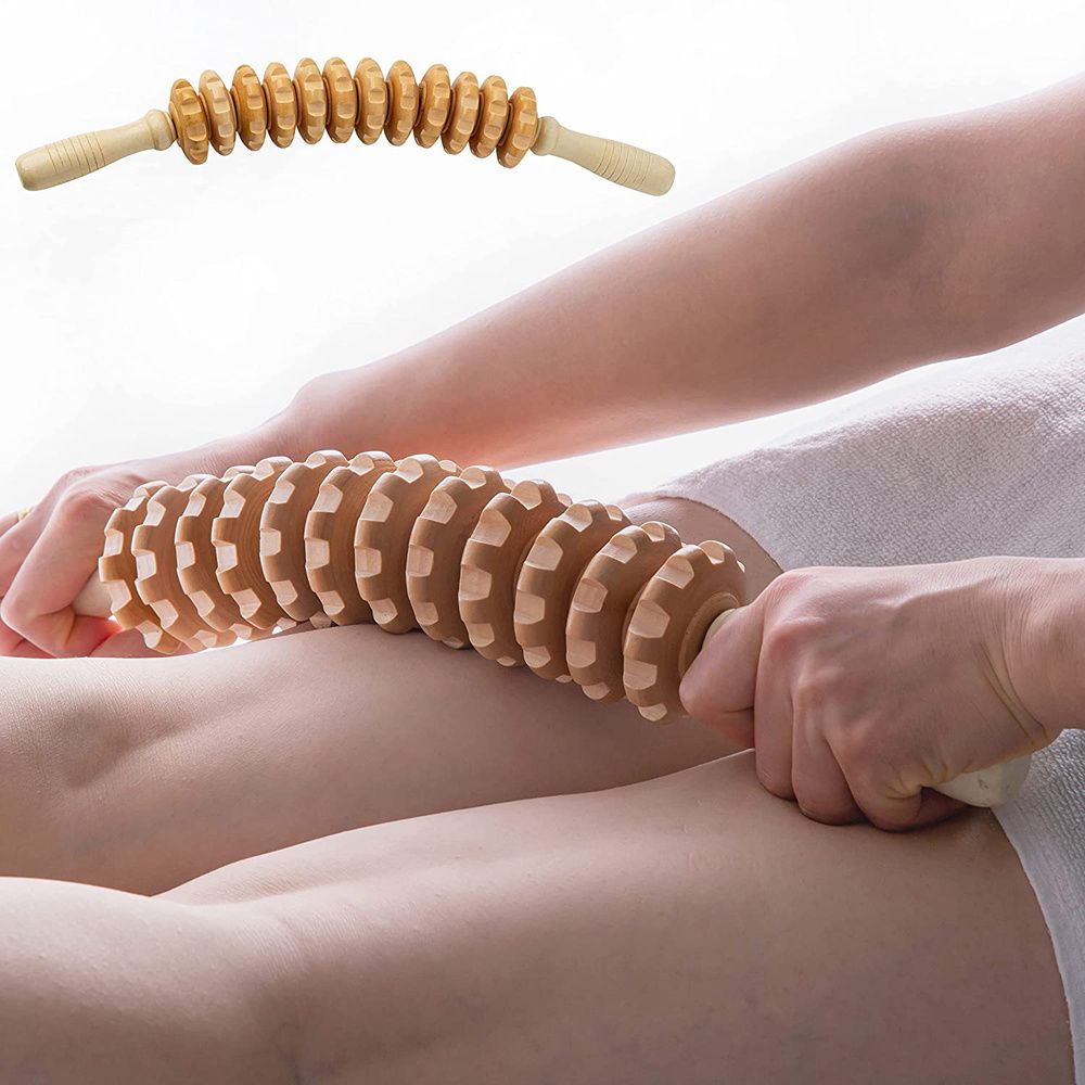 Relieve Cellulite and Muscle Tension with this Handheld Wood Therapy Roller Massage Tool! - Renee Lane Company