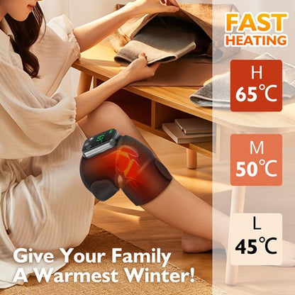 Relieve Knee, Shoulder & Elbow Pain with this Cordless Heated Knee Brace Shoulder Wrap - 3 Adjustable Temperatures & Vibration Massage - Perfect Gift for Birthdays & Valentine's Day! - Renee Lane Company