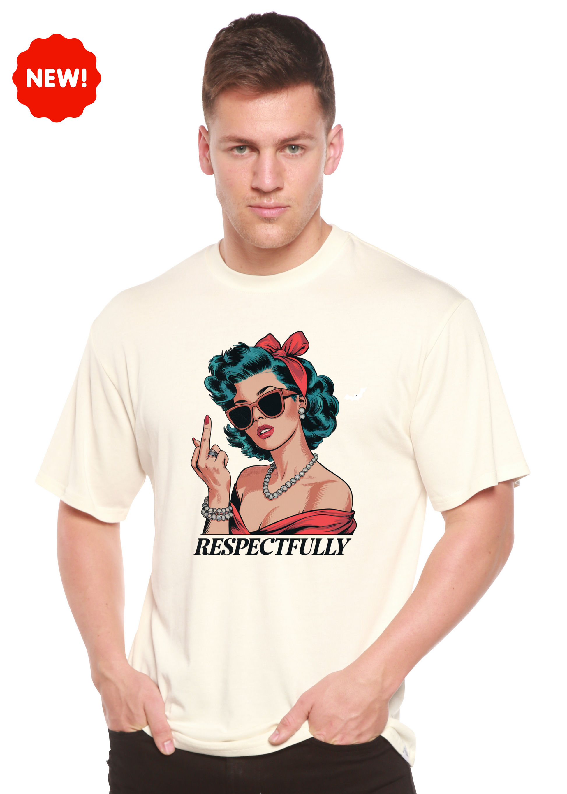 Respectfully Middle Finger Unisex Bamboo/Cotton Graphic T-Shirt - Renee Lane Company