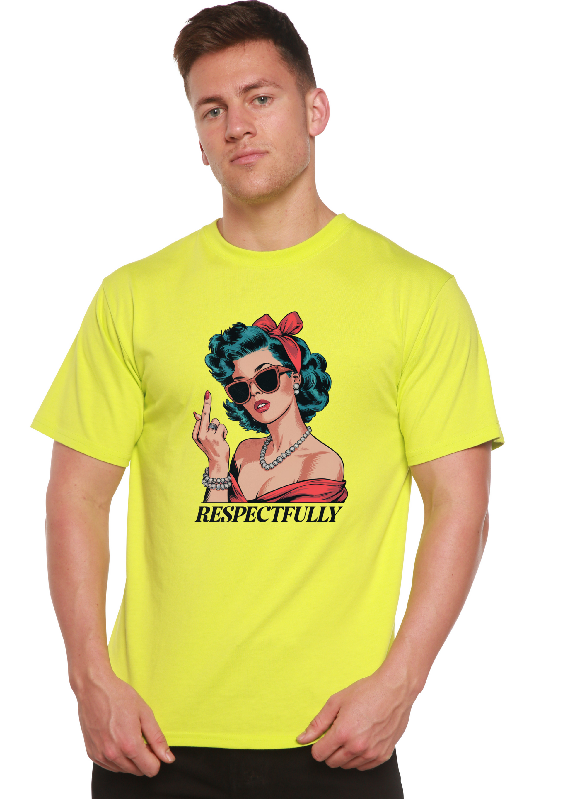 Respectfully Middle Finger Unisex Bamboo/Cotton Graphic T-Shirt - Renee Lane Company
