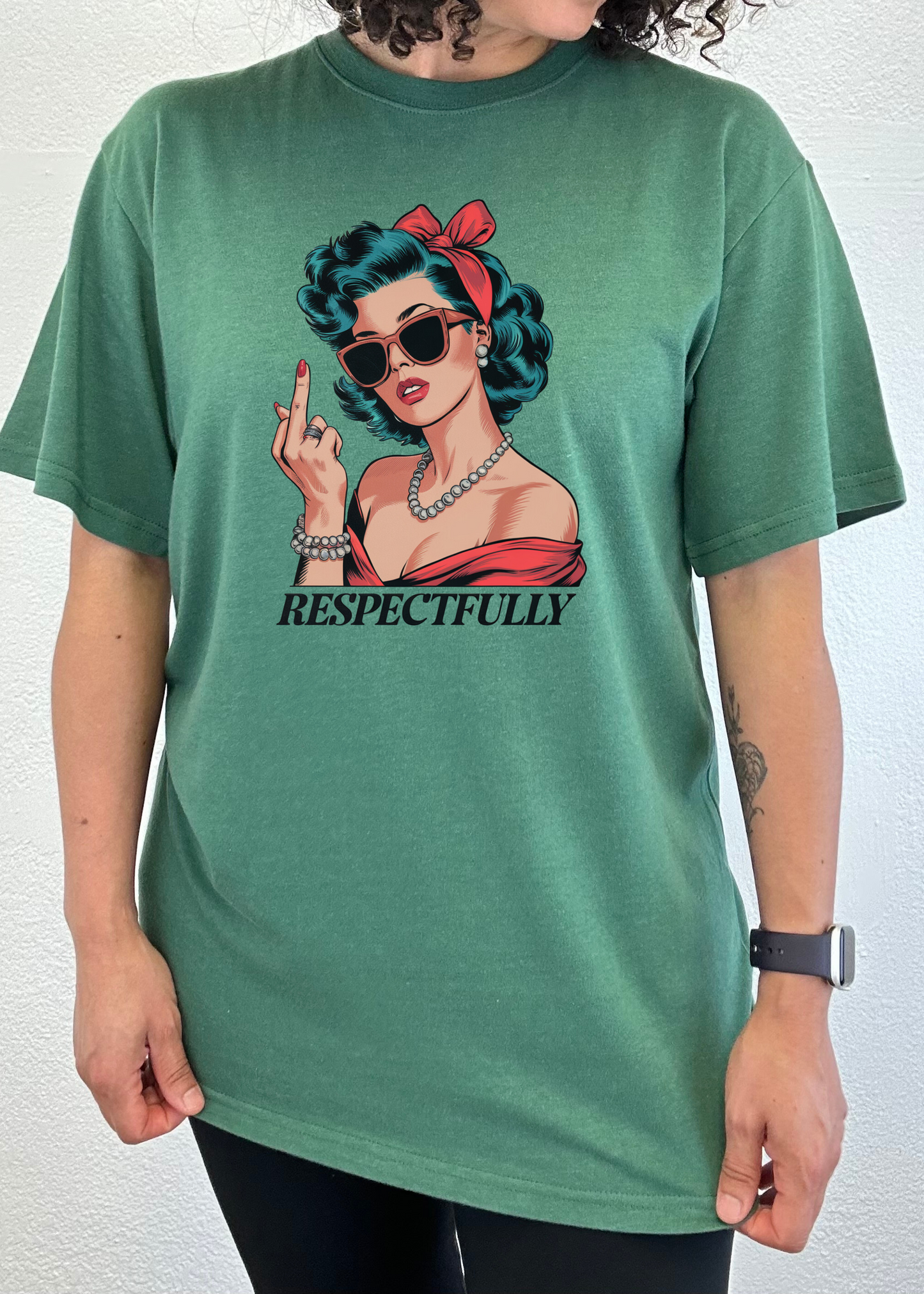 Respectfully Middle Finger Unisex Bamboo/Cotton Graphic T-Shirt - Renee Lane Company