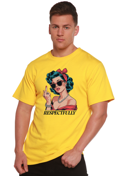 Respectfully Middle Finger Unisex Bamboo/Cotton Graphic T-Shirt - Renee Lane Company