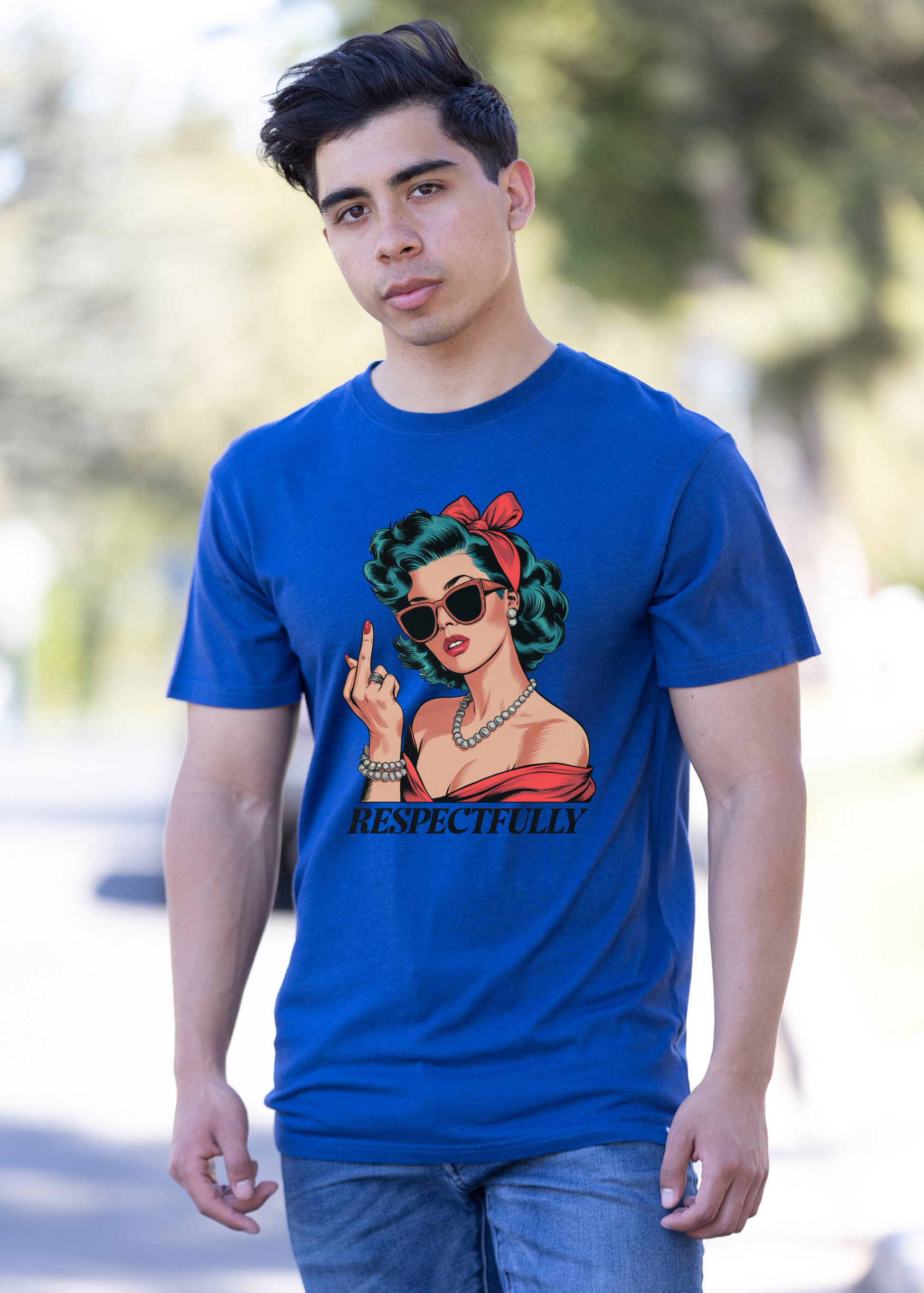 Respectfully Middle Finger Unisex Bamboo/Cotton Graphic T-Shirt - Renee Lane Company