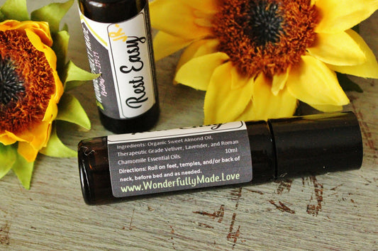 Rest Easy Roller | Sleep Roller | Insomnia | Natural Sleep Aid | Essential Oil for bedtime | Help for sleep | Herbal Sleep Help | Kids Adult - Renee Lane Company