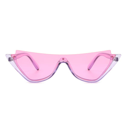 Retro Half Frame Fashion Cat Eye Sunglasses - Renee Lane Company