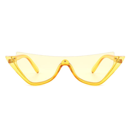 Retro Half Frame Fashion Cat Eye Sunglasses - Renee Lane Company