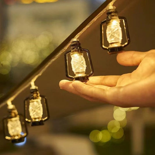 Retro Kerosene Bottle LED String Lights, Atmosphere Light Hanging Lights For Wall Party Wedding Room Home Kitchen Indoor & Outdoor Decoration - Renee Lane Company