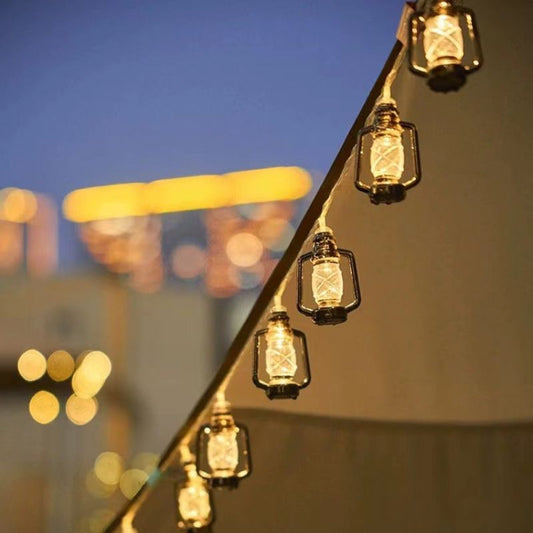 Retro Kerosene Bottle LED String Lights, Atmosphere Light Hanging Lights For Wall Party Wedding Room Home Kitchen Indoor & Outdoor Decoration - Renee Lane Company
