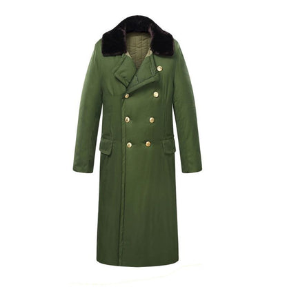 Retro Northeast Men's Winter Thick Long Trench Coat Jacket Military Coat - Renee Lane Company