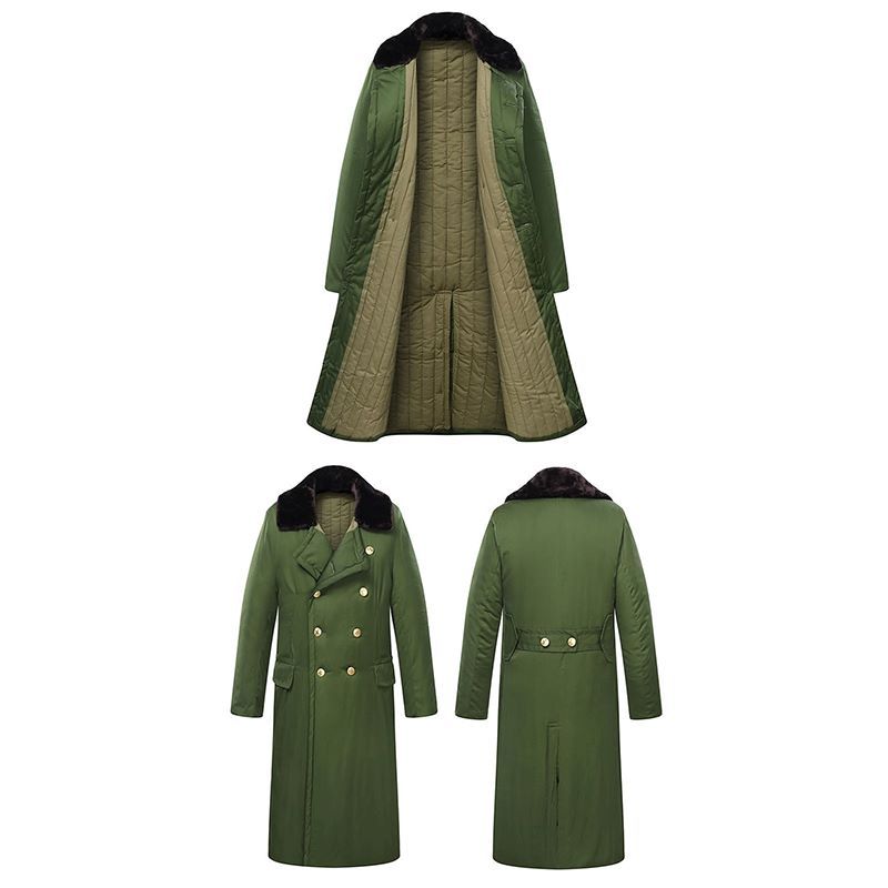 Retro Northeast Men's Winter Thick Long Trench Coat Jacket Military Coat - Renee Lane Company