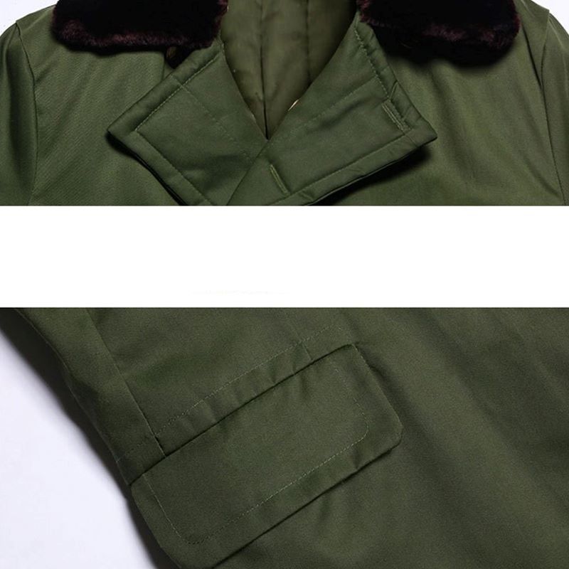 Retro Northeast Men's Winter Thick Long Trench Coat Jacket Military Coat - Renee Lane Company