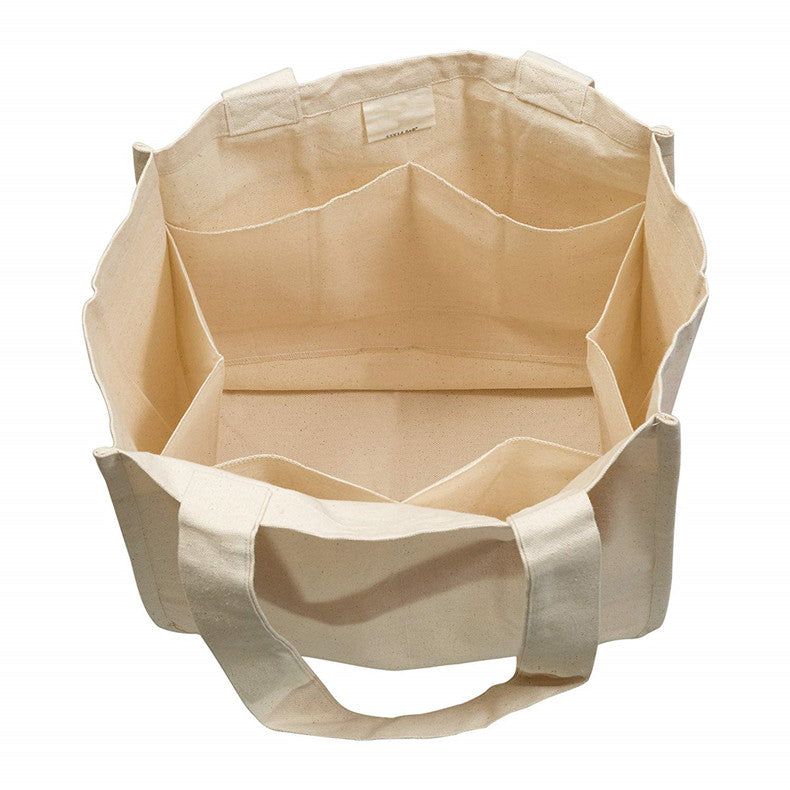 Reusable Organic Cotton Tote Mesh Bag w/6 Internal Sleeves. - Renee Lane Company
