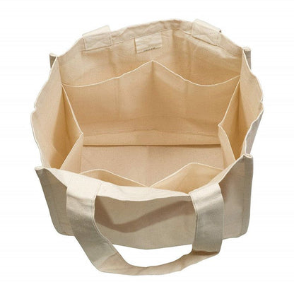 Reusable Organic Cotton Tote Mesh Bag w/6 Internal Sleeves. - Renee Lane Company