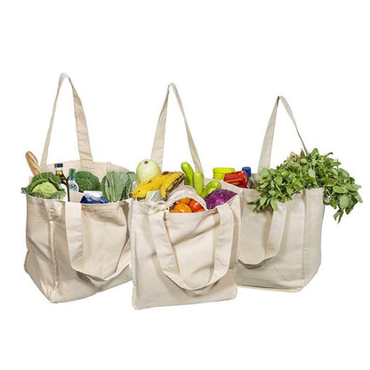 Reusable Organic Cotton Tote Mesh Bag w/6 Internal Sleeves. - Renee Lane Company