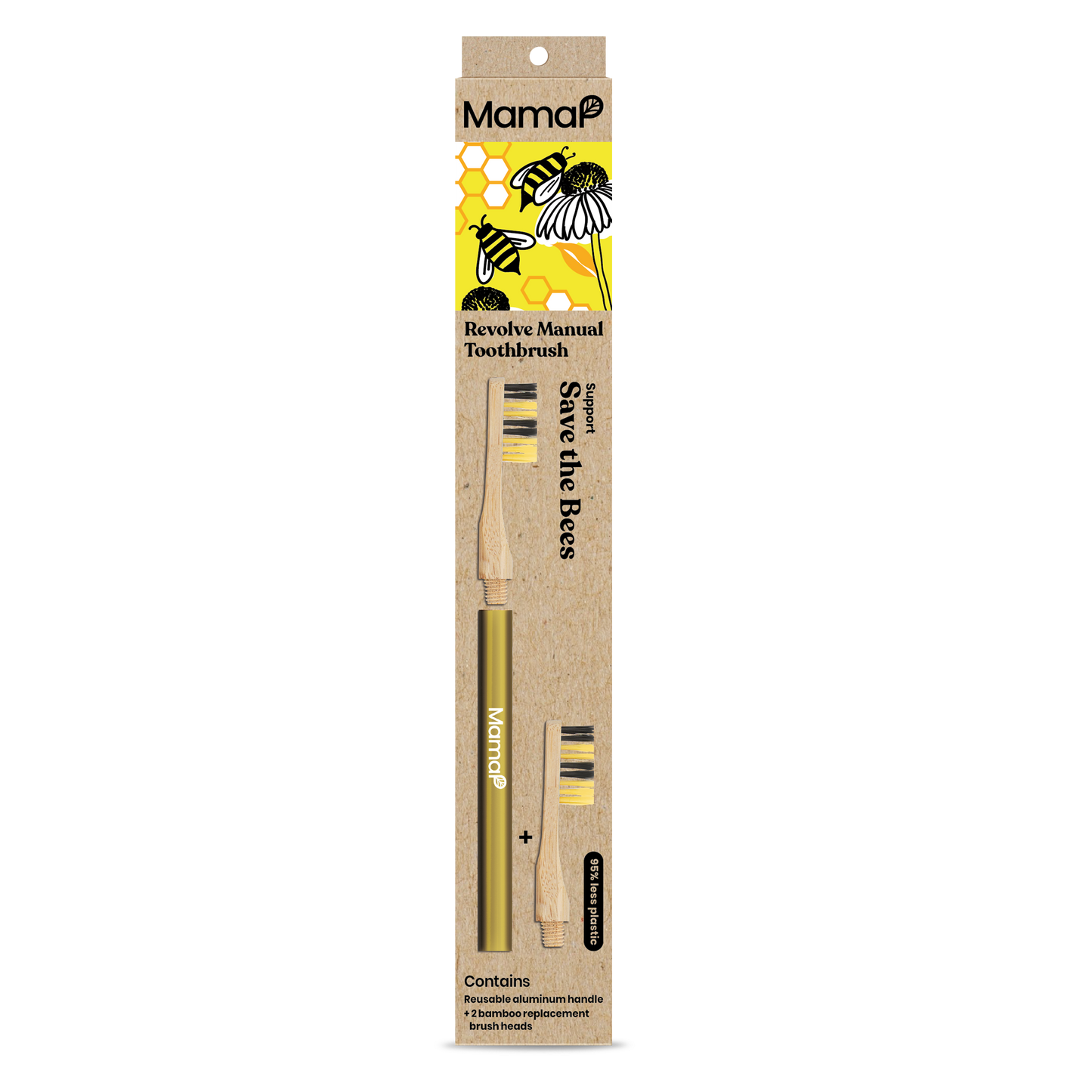 Revolve Manual Toothbrush with Replaceable Head - Save the Bees - Renee Lane Company
