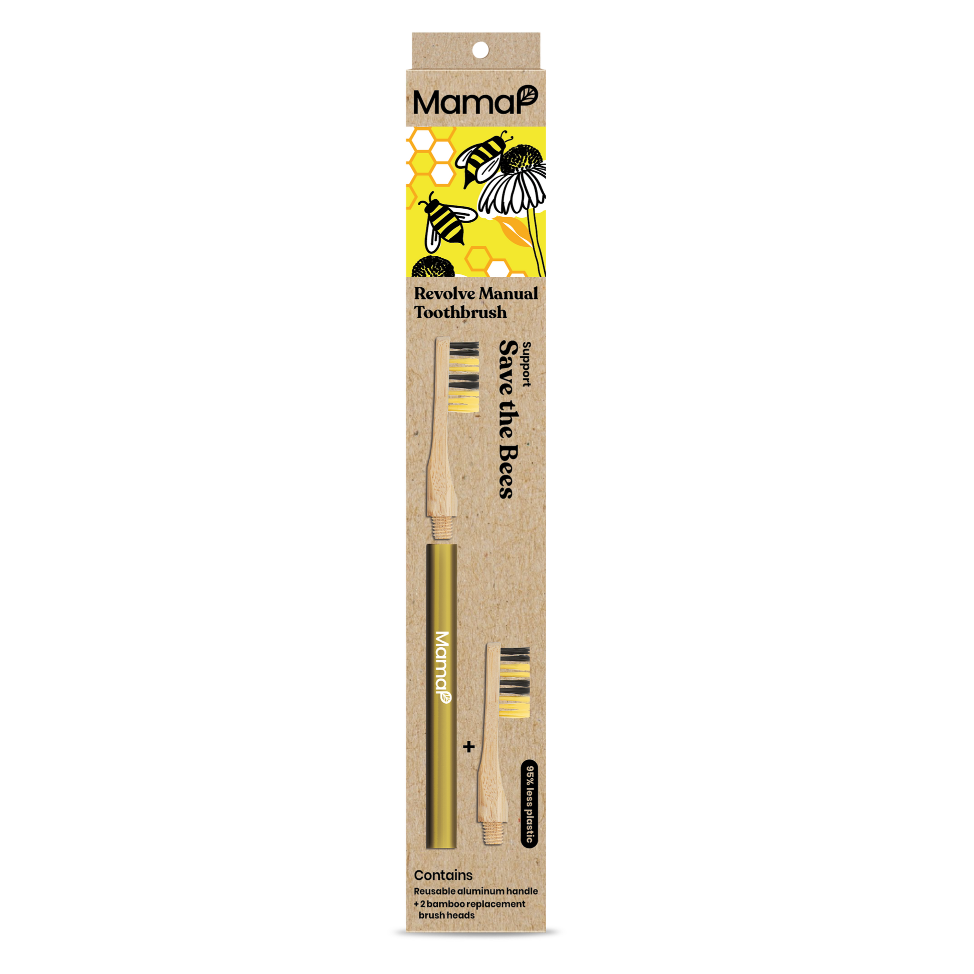 Revolve Manual Toothbrush with Replaceable Head - Save the Bees - Renee Lane Company