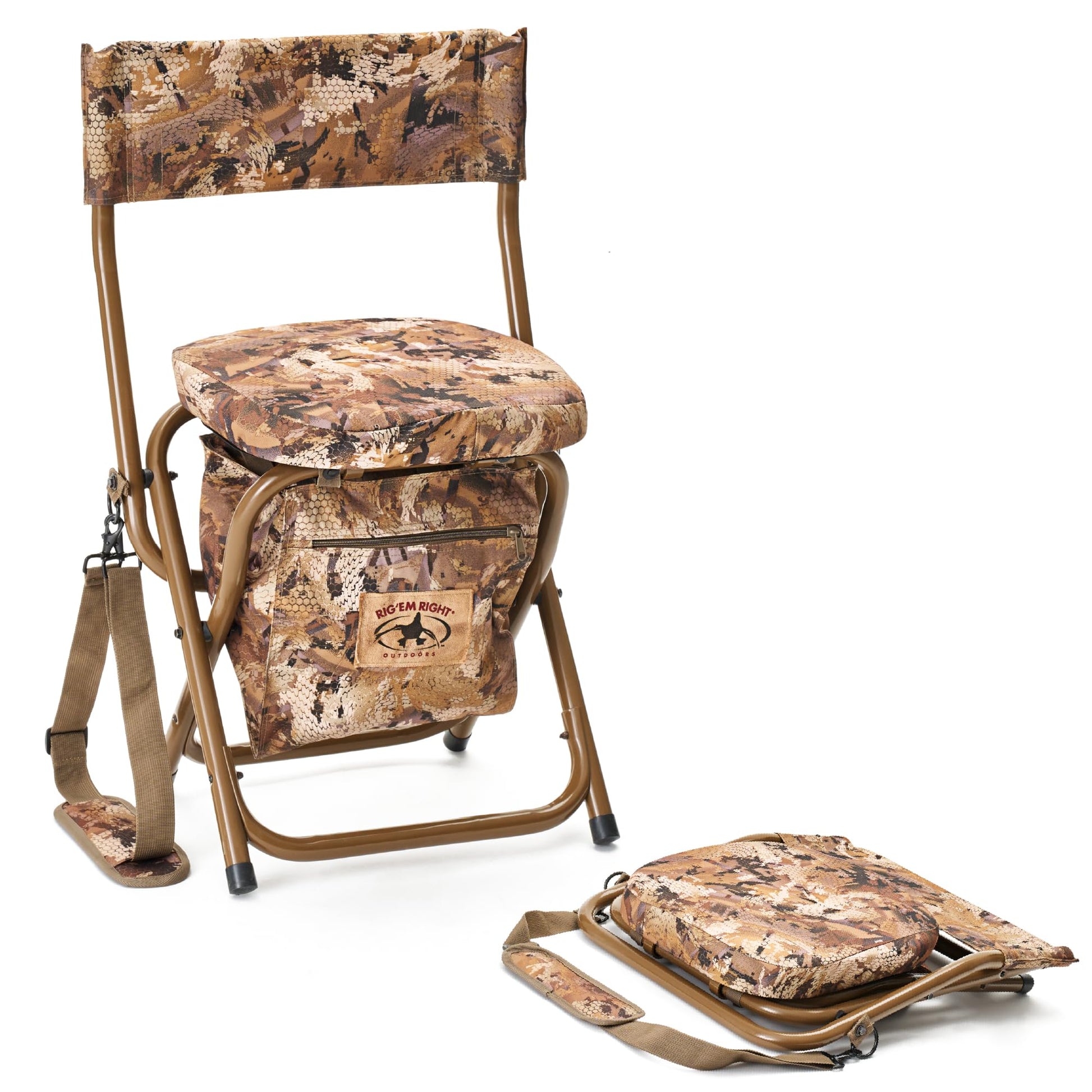RigEm Right Waterfowl Hyde Hunting Stool for Blinds and Dove Hunting Gore Optifade Marsh - Renee Lane Company
