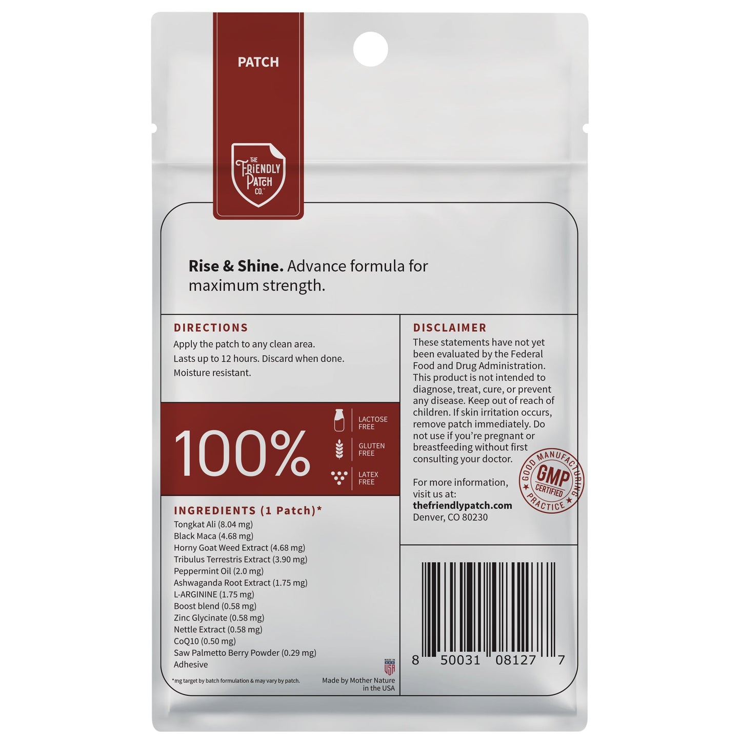 Rise & Shine Patches: Tongkat Ali & Black Maca Performance Patches - 8 pack - Renee Lane Company