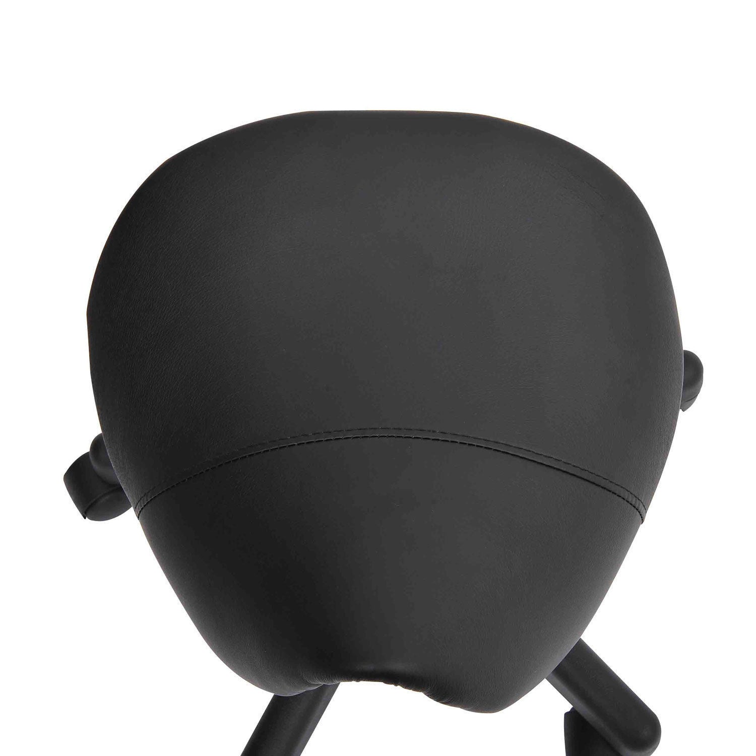 Rolling Saddle Stool, Swivel Salon Chair, Ergonomic Faux Leather Stool, Adjustable Height with Wheels for Spa, Salon, Massage, Office, Black - Renee Lane Company