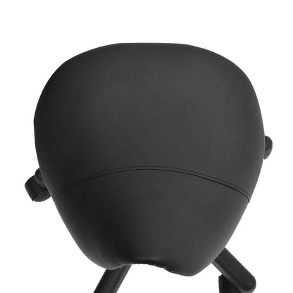 Rolling Saddle Stool, Swivel Salon Chair, Ergonomic Faux Leather Stool, Adjustable Height with Wheels for Spa, Salon, Massage, Office, Black - Renee Lane Company