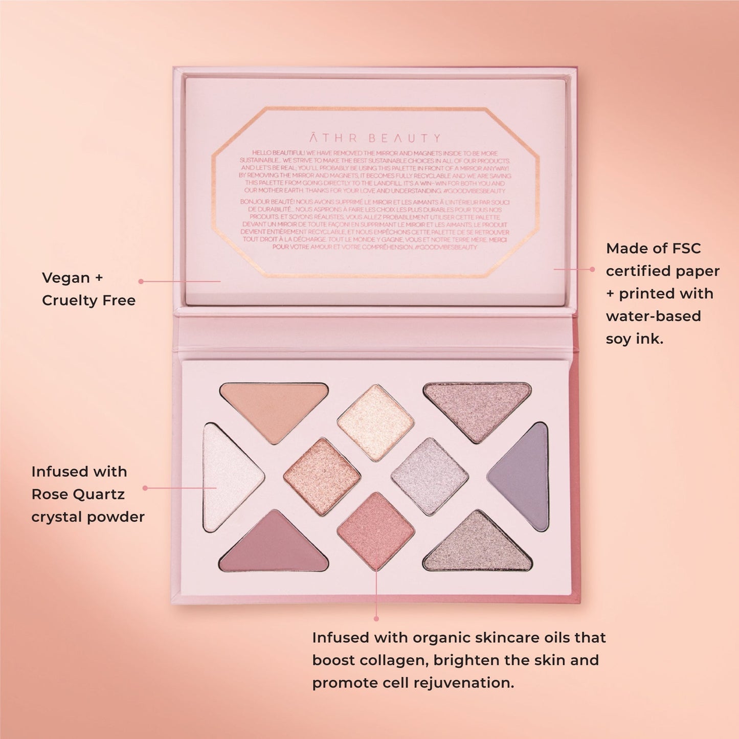 Rose Quartz Crystal Eyeshadow Palette - Renee Lane Company