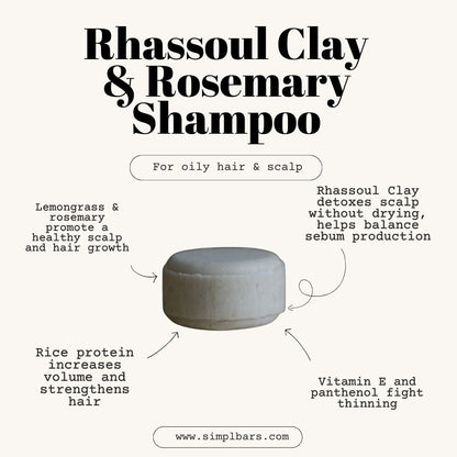 Rosemary and Rhassoul Clay / Normal & Oily Hair Shampoo - Renee Lane Company