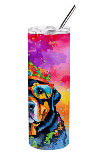 Rottweiler Hippie Dawg Stainless Steel Skinny Tumbler Vacuum Double Walled Reusable Insulated Tumbler Travel Cup for Coffee Cocktails Gift with Lid, 20 oz - Renee Lane Company