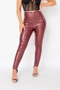Rust Faux Leather Skinny Trousers - Renee Lane Company