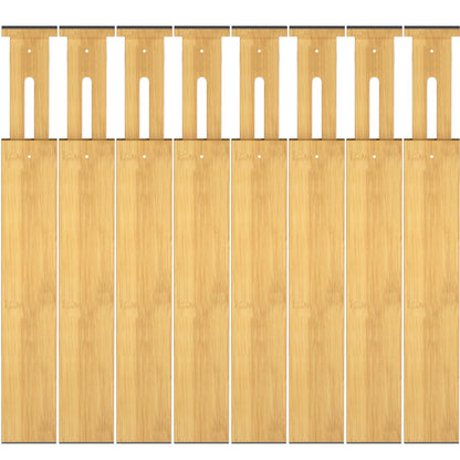 Ryqtop Bamboo Drawer Dividers17-22" Adjustable Kitchen Drawer Organizer for Clothes8 Pack Expandable Drawer Organization Separators for BedroomBathroomDresser and OfficeNatural - Renee Lane Company
