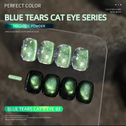 MIANEL Blue Tears Cat Eye Nail Polish Unique Blue Color and Magnetic Powder Create a Dreamy and Romantic Blue Nail Art Effect