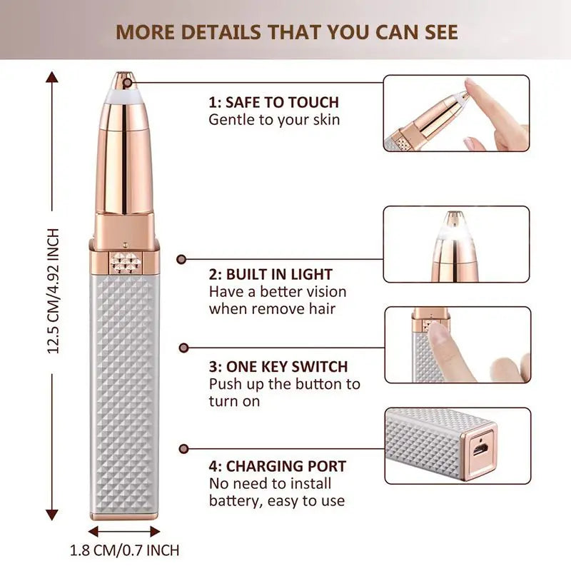 Electric Eyebrow Trimmer 2 In 1 Precise Eyebrow Trimmer Ladies' Lipstick Shaver Multifunctional Makeup Tools Beauty Products