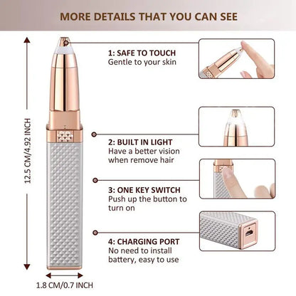 Electric Eyebrow Trimmer 2 In 1 Precise Eyebrow Trimmer Ladies' Lipstick Shaver Multifunctional Makeup Tools Beauty Products