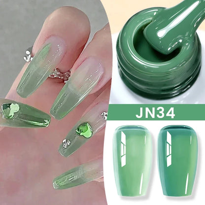BORN PRETTY 10ml Jelly Nude Gel Nail Polish 50 Colors Semi Transparent Nail Art Nail Supplies Soak off UV LED Nails Gel Varnish