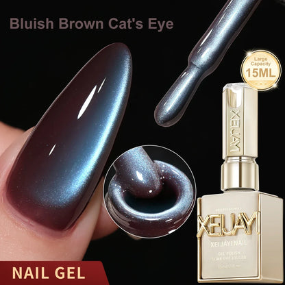 XEIJAYI 1pc 15ML Blue cat eye Nail Gel polish Semi Permanent Nail Art Soaking UV LED Nail Salon DIY Nail Salon Gel