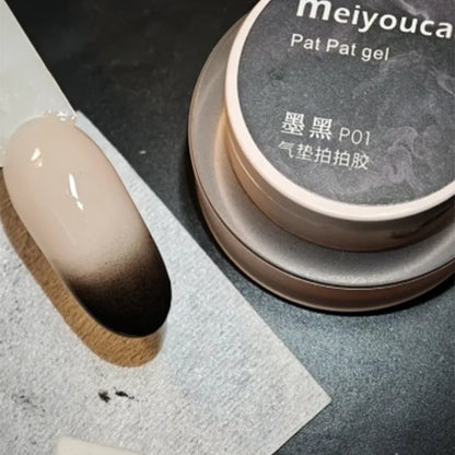 1Jar Black Pat Painting Gel Nail Polish with Air Cushion Gradient Matte Texture Nail Patting Glue Soak Off UV LED Nail Varnish 8