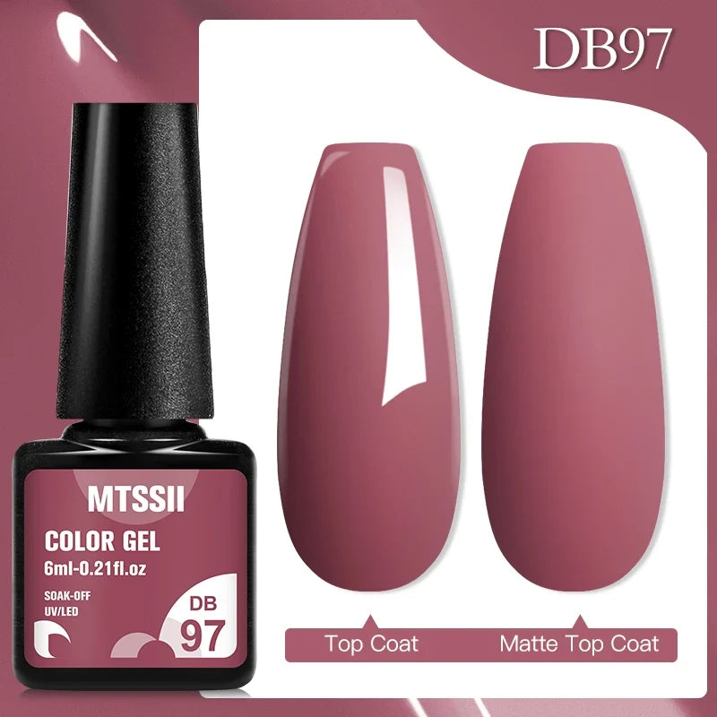 Mtssii 6ML Chocolate Color Gel Nail Polish Brown Semi Permanent UV Gel Autumn Winter Popular Soak Off Nail Art Gel Varnishes