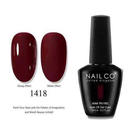 NAILCO 15ml Nails Art Gel Lack Polish Summer Hybrid Nail Varnish Manicure UV Top Coat Base HEMA TPO FREE Esmalte Nail Gel Polish