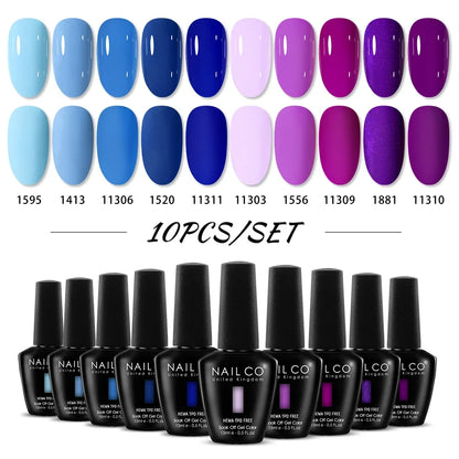 NAILCO 15ml Nails Art Gel Lack Polish Summer Hybrid Nail Varnish Manicure UV Top Coat Base HEMA TPO FREE Esmalte Nail Gel Polish