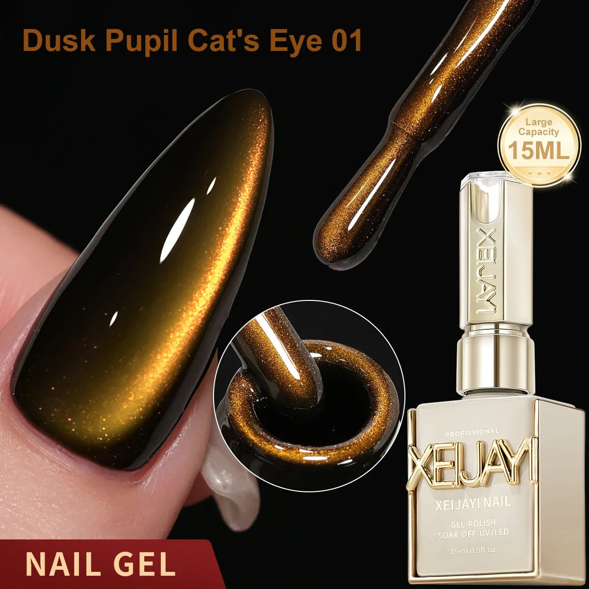 XEIJAYI 1pc 15ML Blue cat eye Nail Gel polish Semi Permanent Nail Art Soaking UV LED Nail Salon DIY Nail Salon Gel
