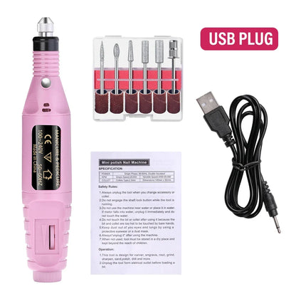 LULAA Electric Nail Drill Machine Set Pedicure Grinding Equipment Mill For Manicure  Professional Strong Nail Polishing Tool