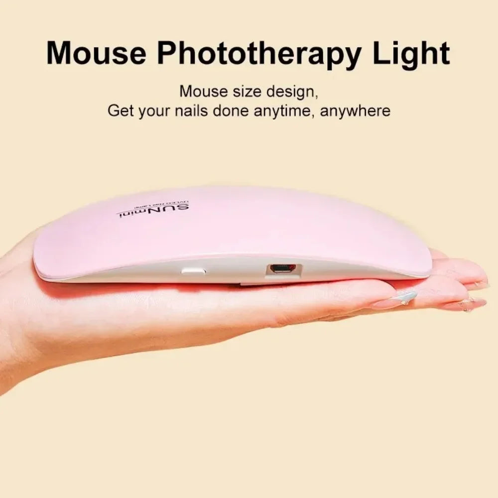 Portable 6 LED UV Nail Lamp 6W Mini Nail Dryer Machine Foldable Manicure Tool for Gel Polish Varnish Quick Drying USB Cable