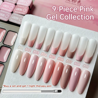9 Colors Pink Patting Glue Smudge Canned High Saturation Popular Semi-Solid Nail Polish Glue Nail Salon