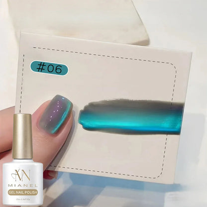 MIANEL Blue Tears Cat Eye Nail Polish Unique Blue Color and Magnetic Powder Create a Dreamy and Romantic Blue Nail Art Effect
