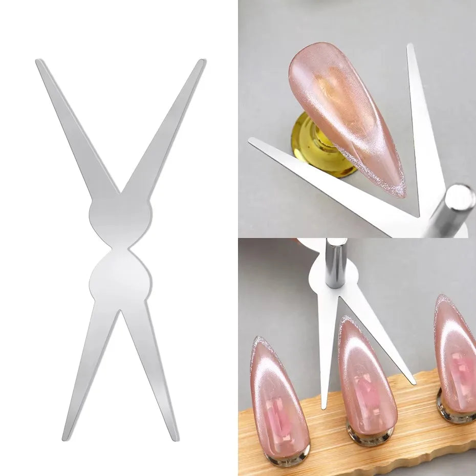 YIKOOLIN 6Pcs Cat Eye Magnet Set French Tip Heart & Flower Design Nail Art Gel Polish Manicure Tools for DIY Nail Art