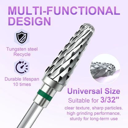 1pcs Tungsten Steel Nail Cuticle Drill Bits Carbide Rotate Electric Ceramic Milling Cutter For Manicure Gel Polish Remover