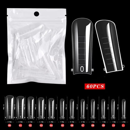 60 Pieces/Bag Uv Gel Polishing Fast Building Mold Acrylic Fake Nail Art Reminder Dual System Nail Accessories Extension Nail Form