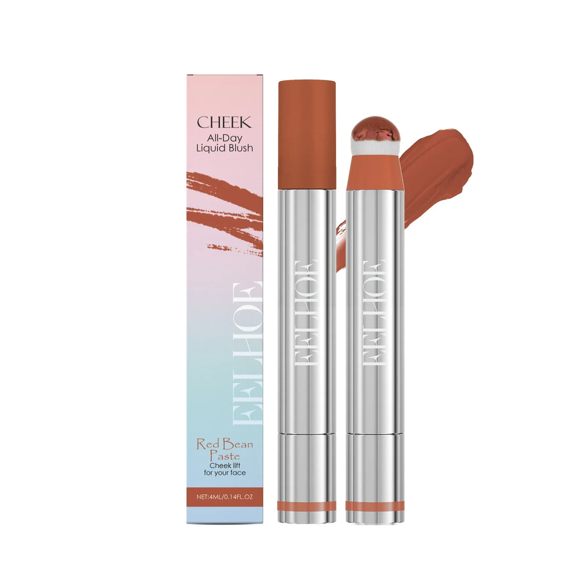 Peach Pink Plush Brush Liquid Blush Cheek Cream Smooth Long Lasting Velvet Matte Nude Apricot Orange Blusher Easy To Wear