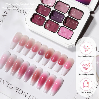 1pc 9 Colors Pink Patting Gel Smudge Canned High Saturation Popular Semi-Solid UV&LED Nail Polish Gel Nail Salon Special Y2K INS
