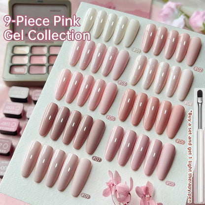 9 Colors Pink Patting Glue Smudge Canned High Saturation Popular Semi-Solid Nail Polish Glue Nail Salon