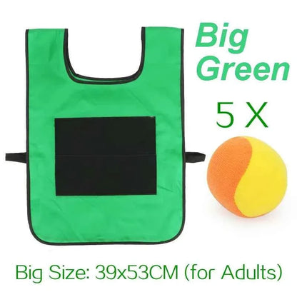 Sticky Dodge Ball Game Vest Outdoor Sports Toy Jersey Fabric  Props Throw Catch Soft Fleece Balls Safe for Kids Teens Adults